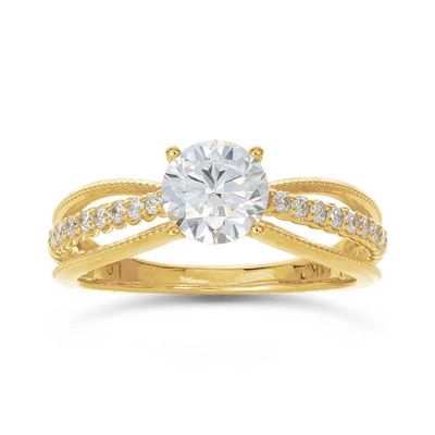 14K Yellow Gold Lab-Grown Diamond Engagement Ring
