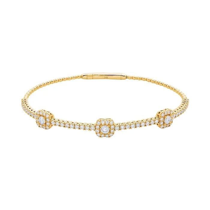 14K Yellow Gold Lab-Grown Diamond-Set Bracelet