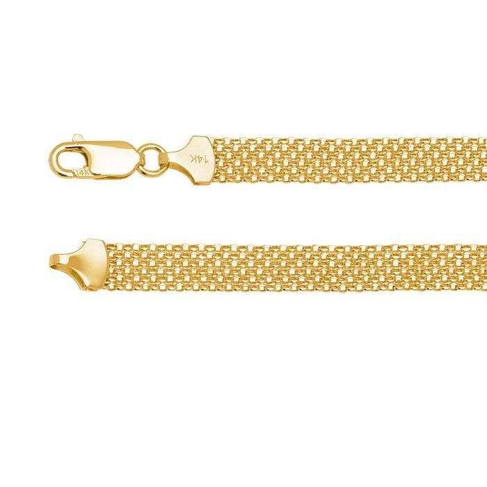 14K Yellow Gold 7mm Bismark Chain Bracelet