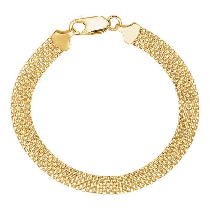 14K Yellow Gold 7mm Bismark Chain Bracelet