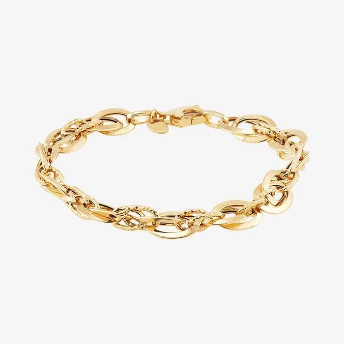14K Yellow Gold Interlocking Link Bracelet
