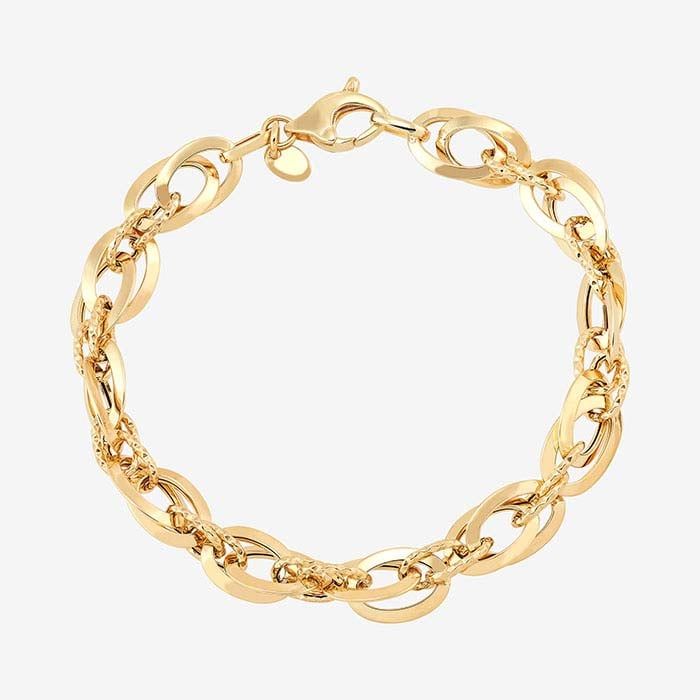 14K Yellow Gold Interlocking Link Bracelet
