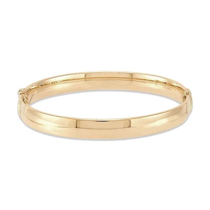 14K Yellow Gold 8mm Hinged Bangle Bracelet