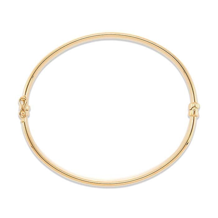 14K Yellow Gold 8mm Hinged Bangle Bracelet