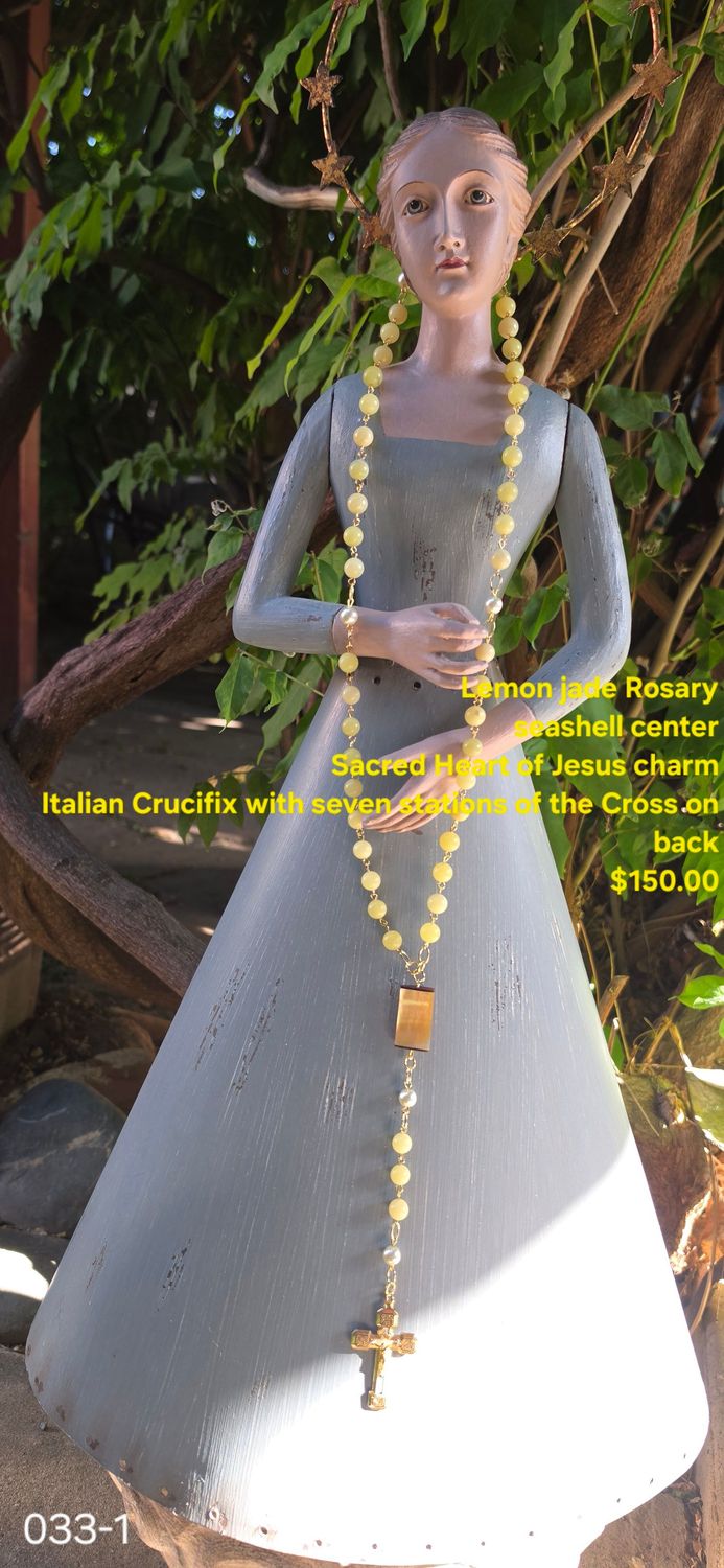 Lemon Jade Rosary Seashell Center Lemon Jade Rosary Seashell Center