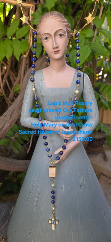 Lapiz Blue Rosary Pearl Colored Our Fathers Lapiz Blue Rosary Pearl Colored Our Fathers