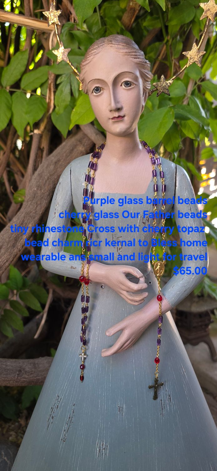 Purple Glass Barrel Beads Purple Glass Barrel Beads