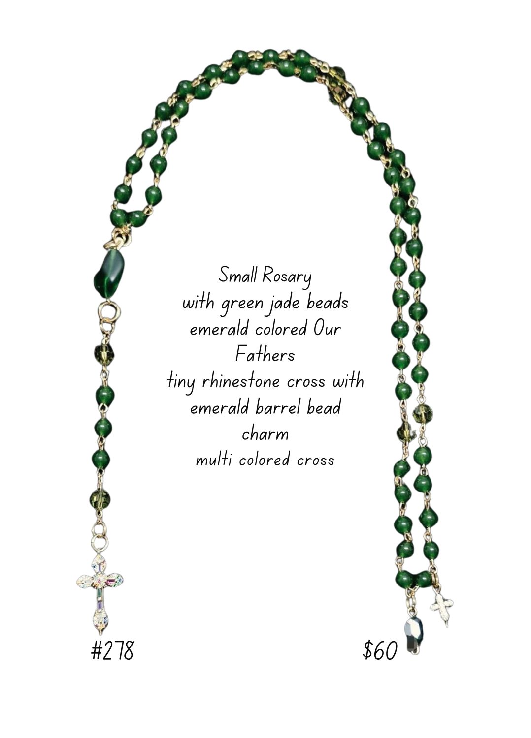 Small Rosary With Green Jade Small Rosary With Green Jade