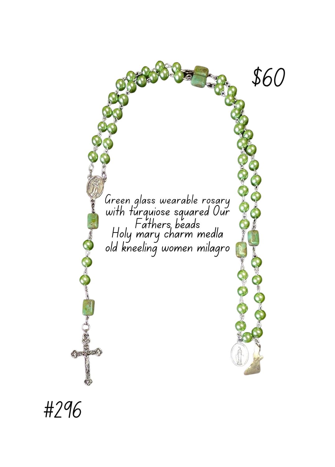 Holy Mary charm medal rosary Holy Mary charm medal rosary