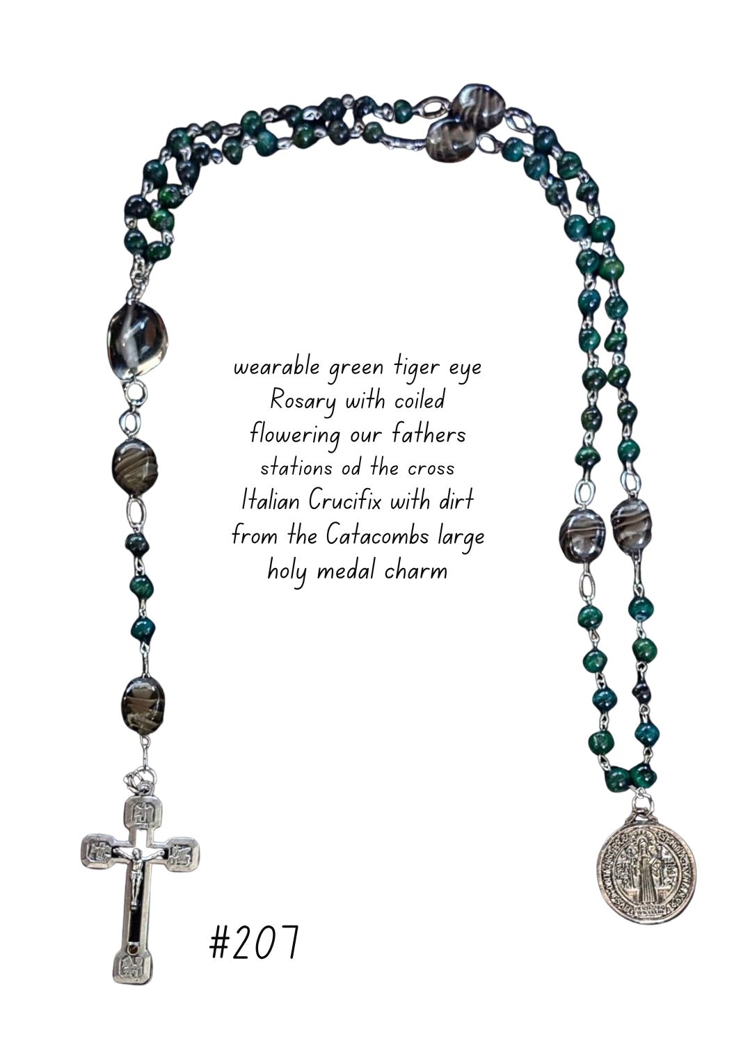 Wearable Green Tiger Eye Rosary Wearable Green Tiger Eye Rosary