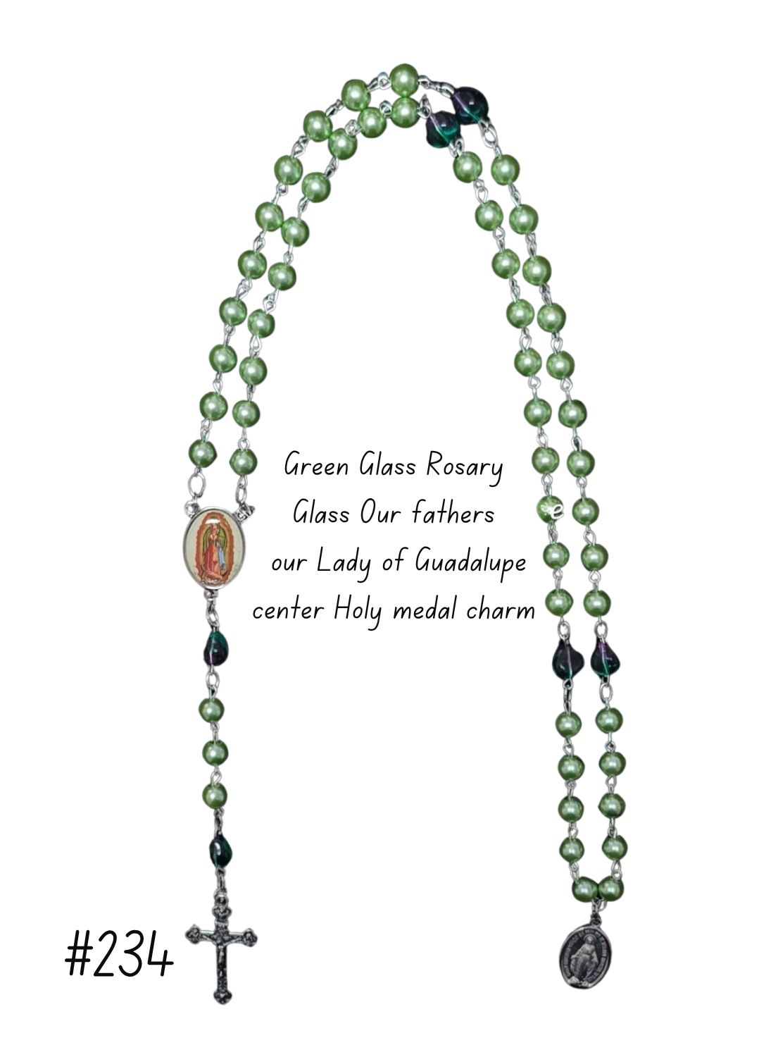Green Glass Rosary Green Glass Rosary