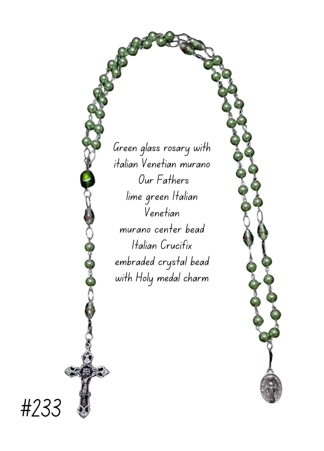 Green Glass Rosary Green Glass Rosary