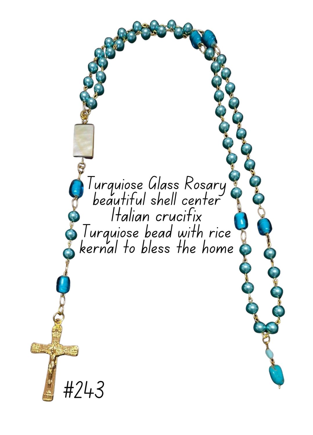 Turquoise Glass Rosary Turquoise Glass Rosary