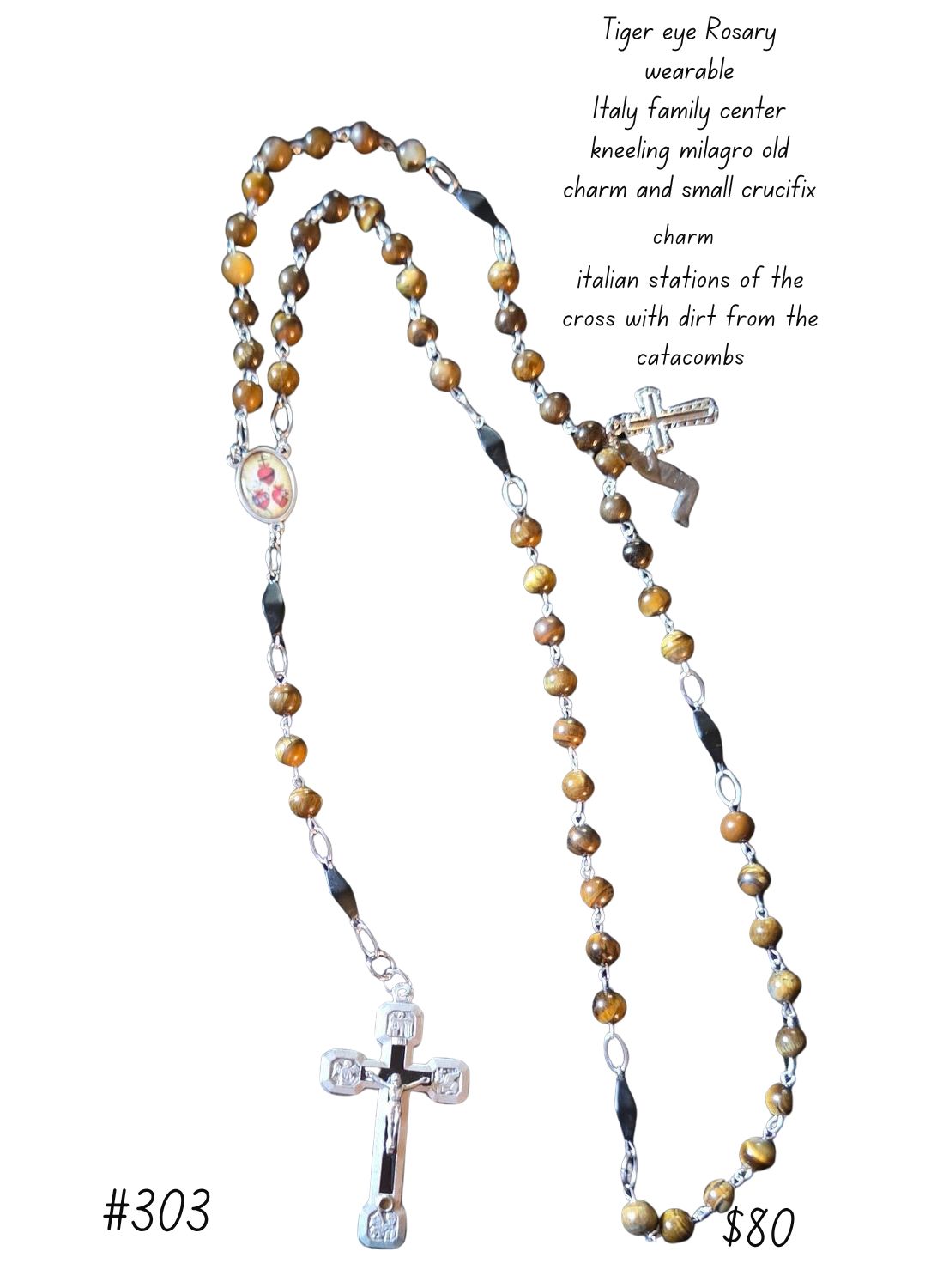 Tiger Eye Rosary wearable Italy Family Center Tiger Eye Rosary wearable Italy Family Center