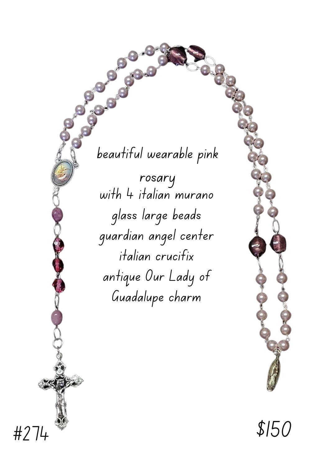 Wearable Pink Rosary Wearable Pink Rosary