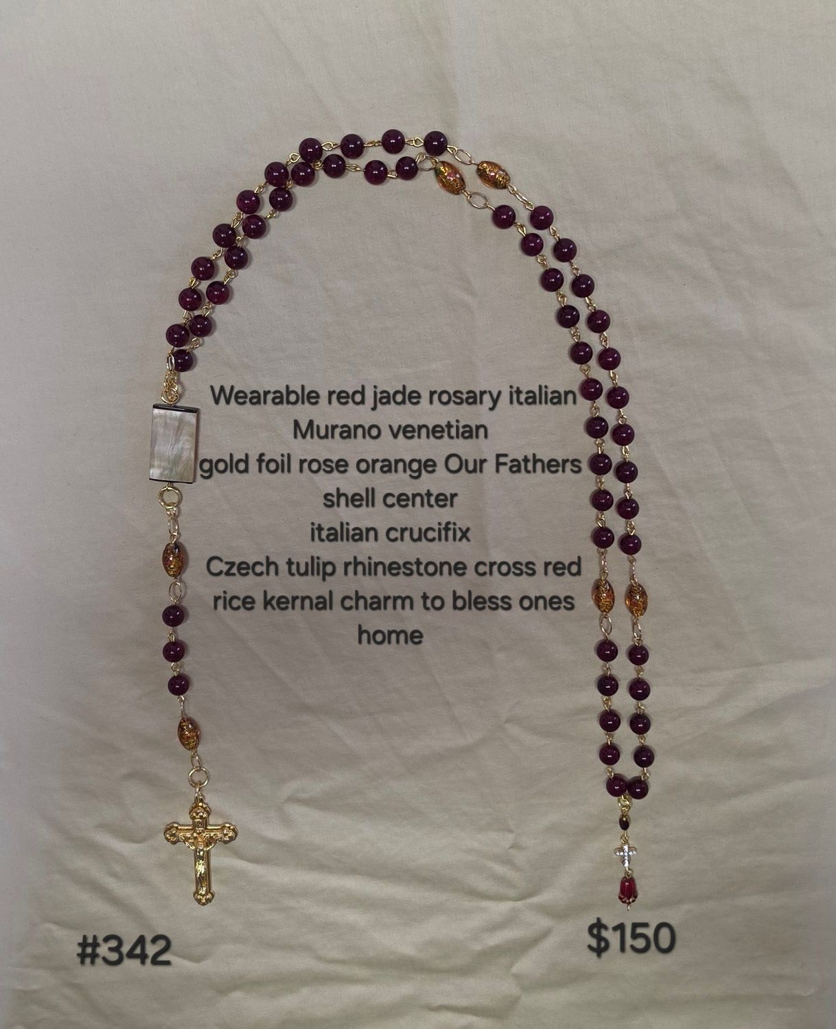 Wearable Red Jade Rosary Wearable Red Jade Rosary