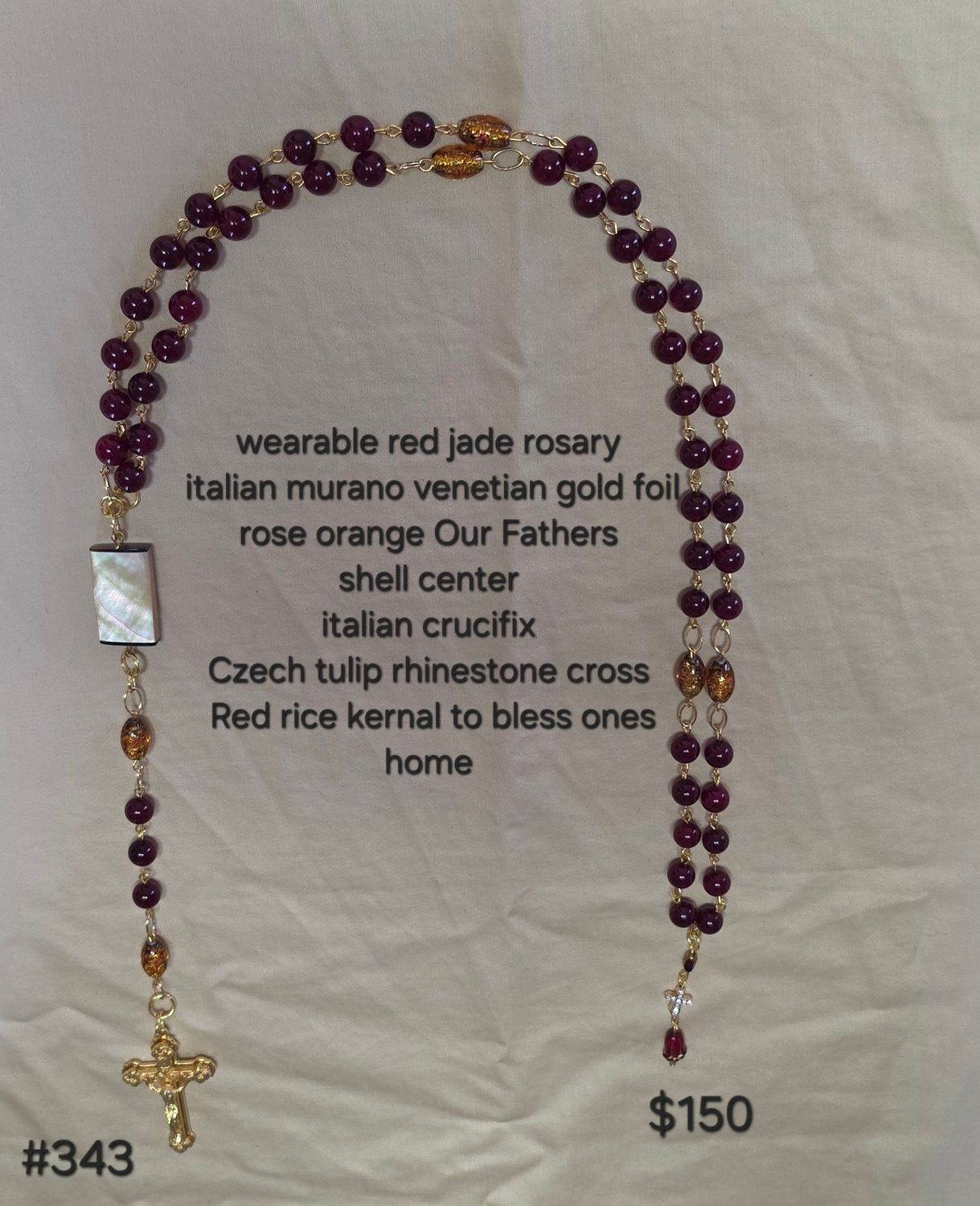 Wearable Red Jade Rosary Wearable Red Jade Rosary