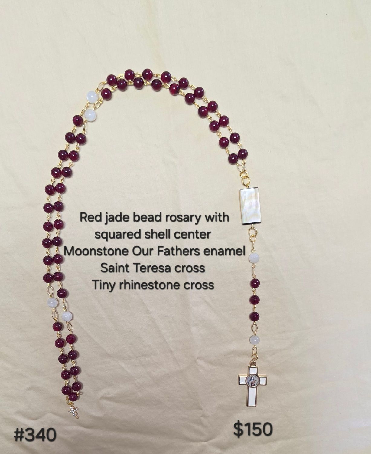 Red Jade Bead Rosary Red Jade Bead Rosary