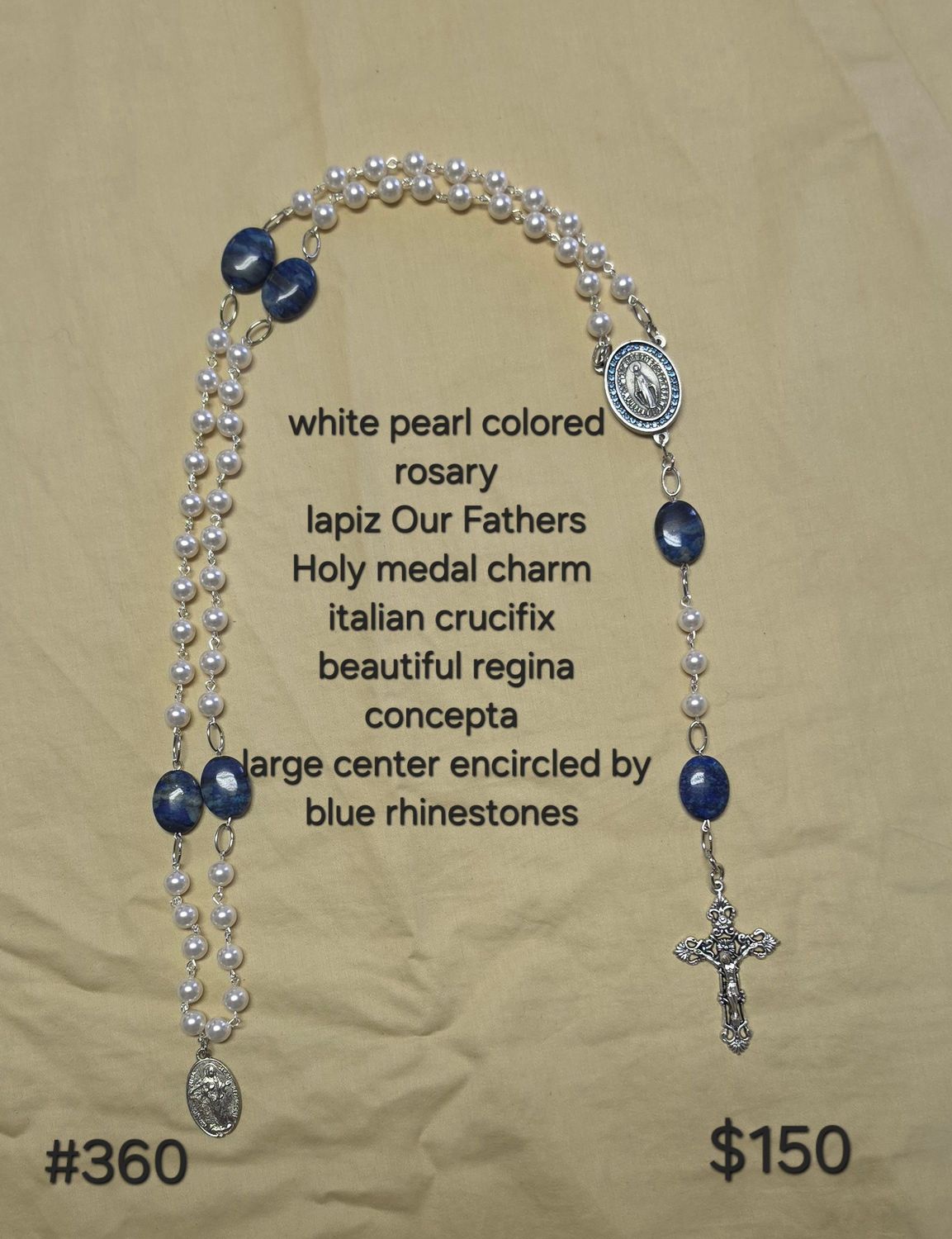 White Pearl Colored Rosary White Pearl Colored Rosary