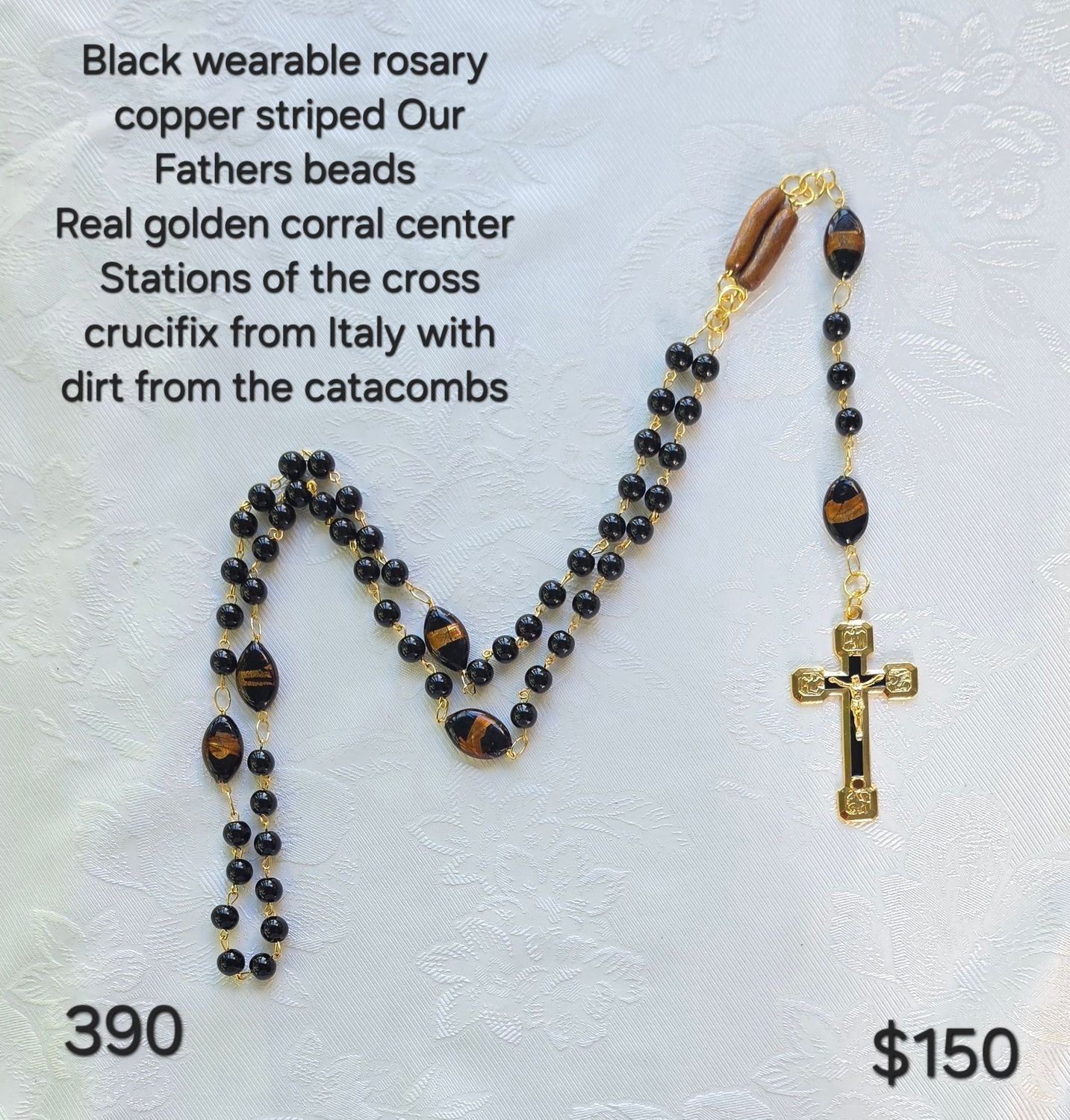 Black Wearable Rosary Black Wearable Rosary