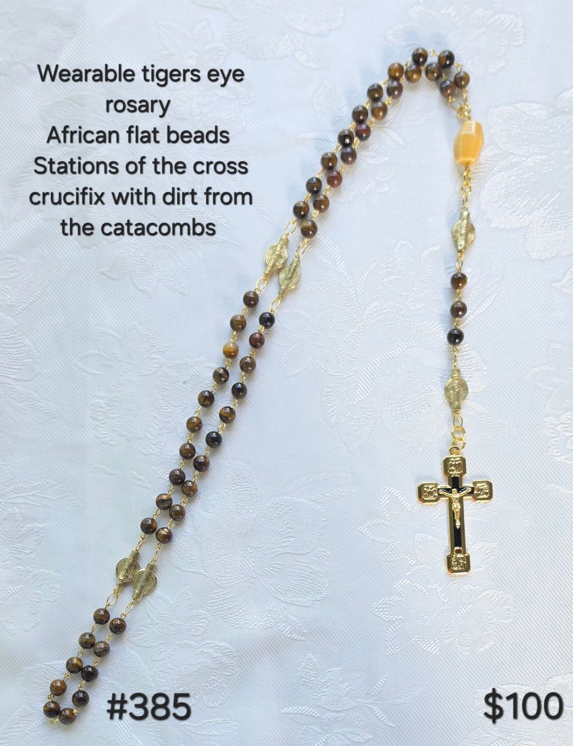Wearable Tigers Eye Rosary