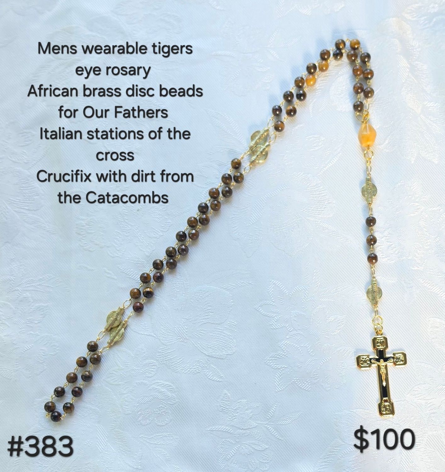 Men's Wearable Tigers Eye Rosary