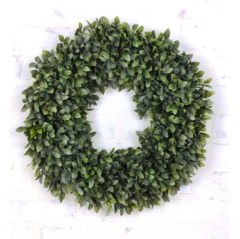20" UV Protected Hybrid Boxwood Wreath FINAL SALE