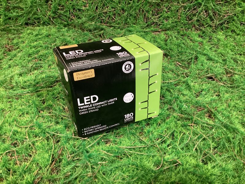 Green Wire Twinkle Lights with Timer &amp; Remote