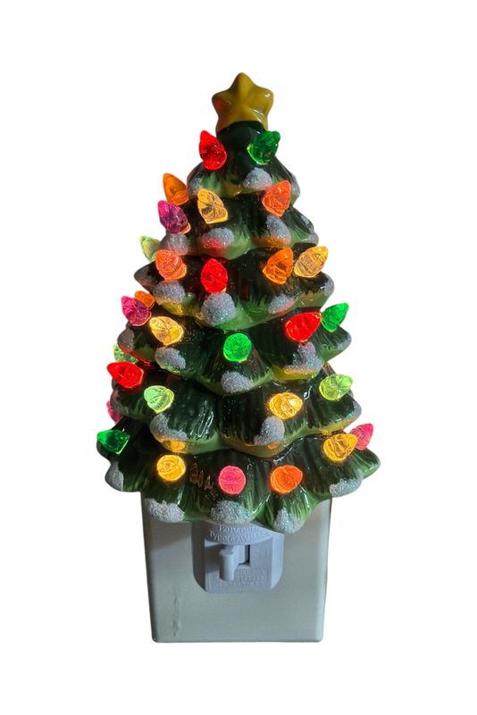 Green 6.1"H Electric Dolomite Christmas Night Light