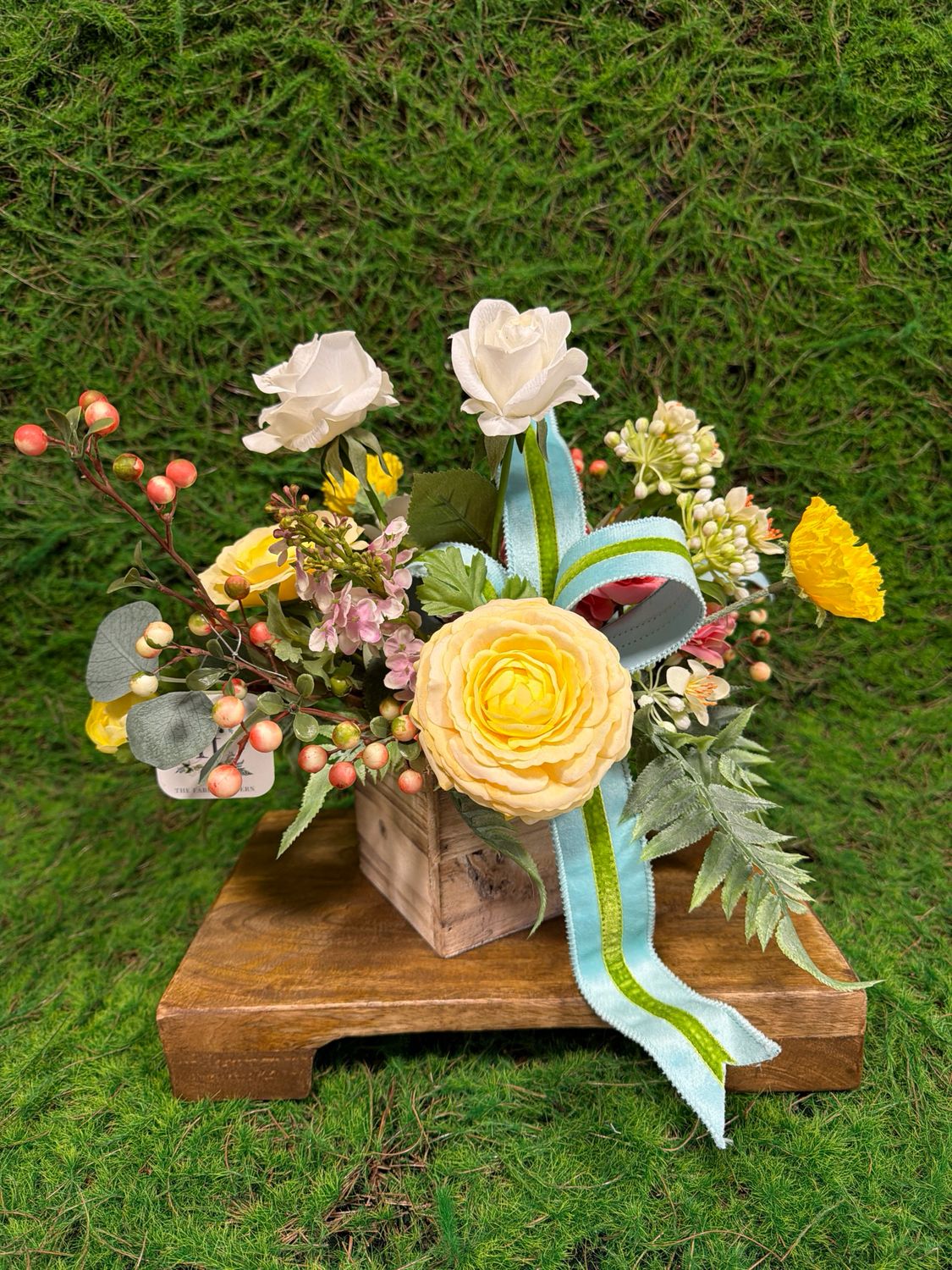 Blake's Custom Wood Box Floral Arrangement 11.5"H