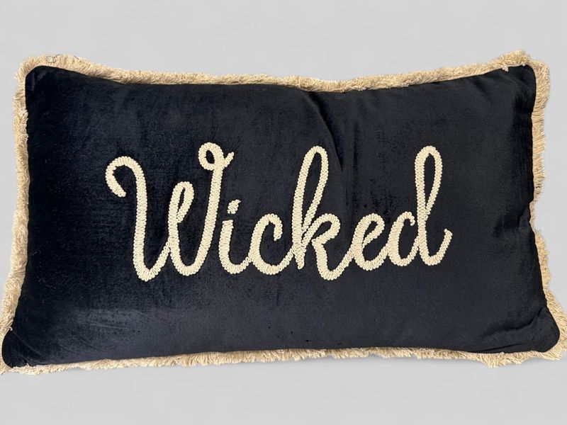 Black &amp; Cream Velvet Lumbar Pillow