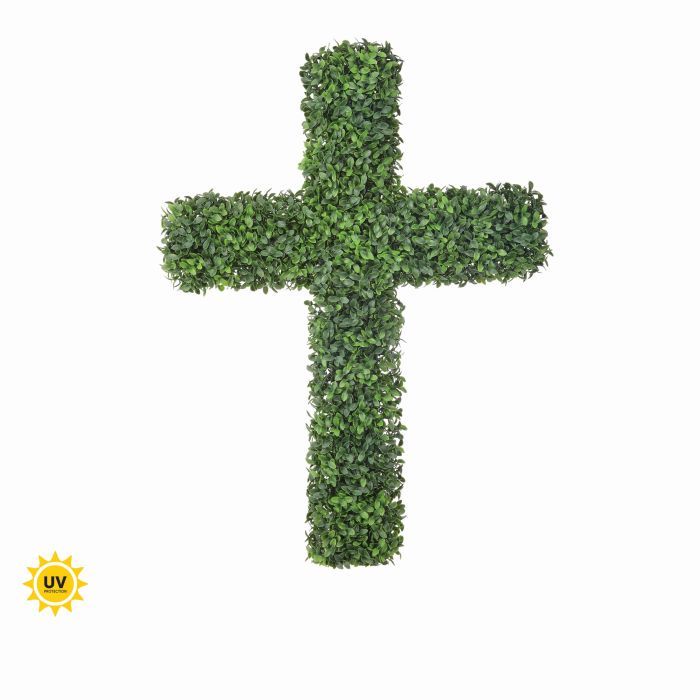 27” UV Protected Boxwood Door Cross