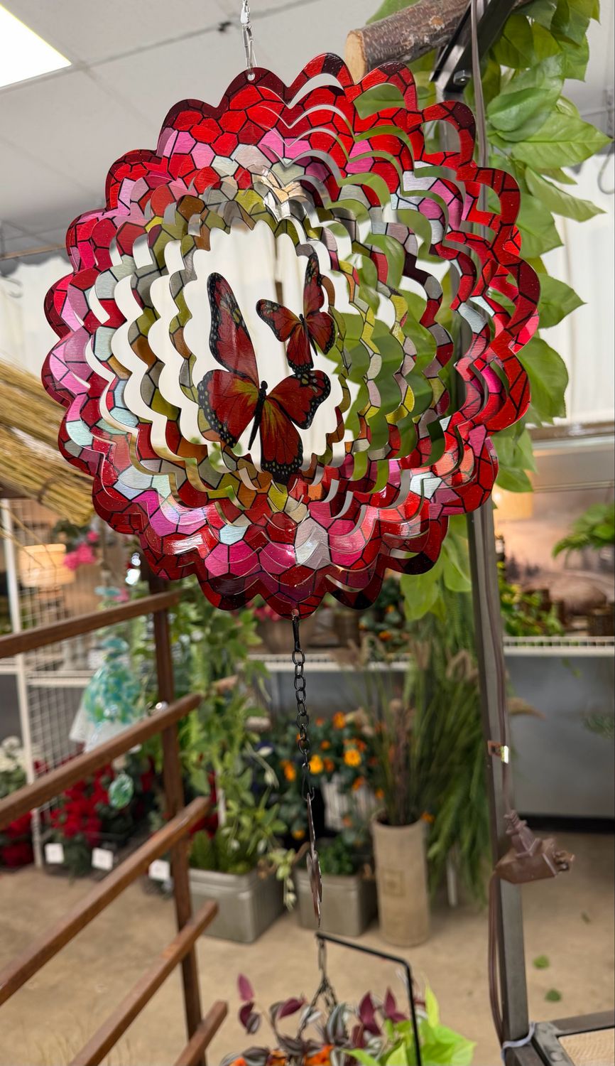 Stainless Steel Hanging Butterfly Wind Spinner