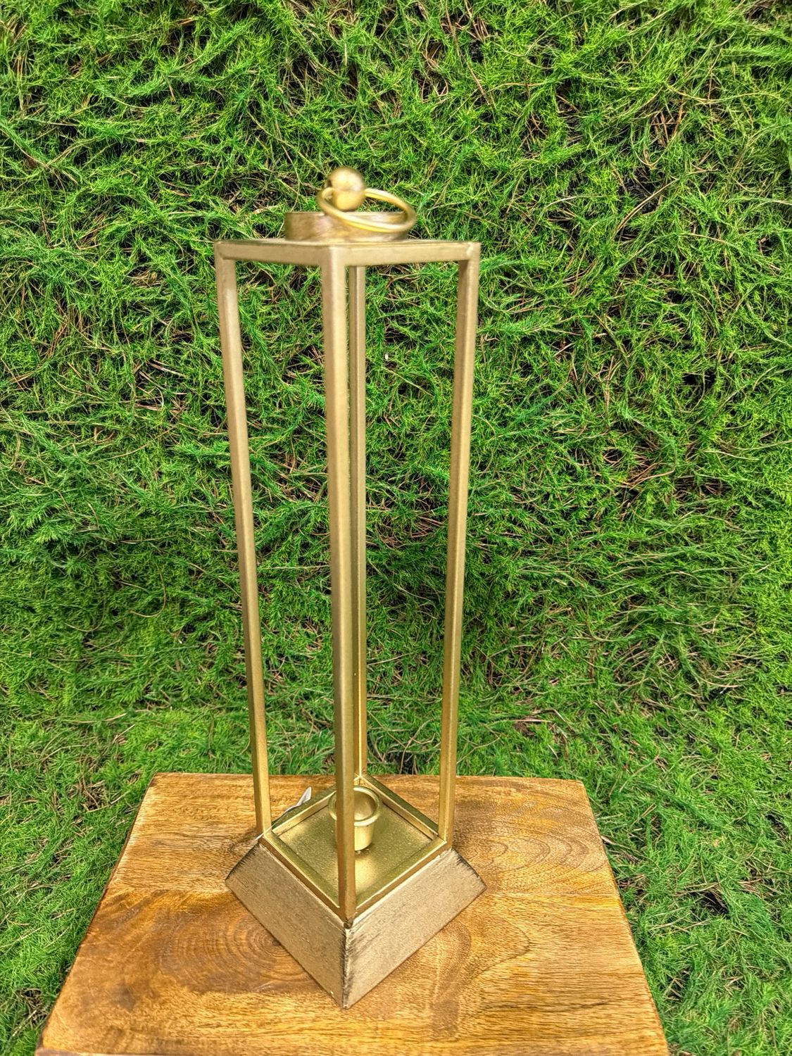 Small Gold Taper Candle Holder 15”H