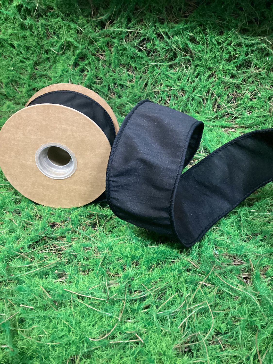 Black Ribbon with Wired Edge