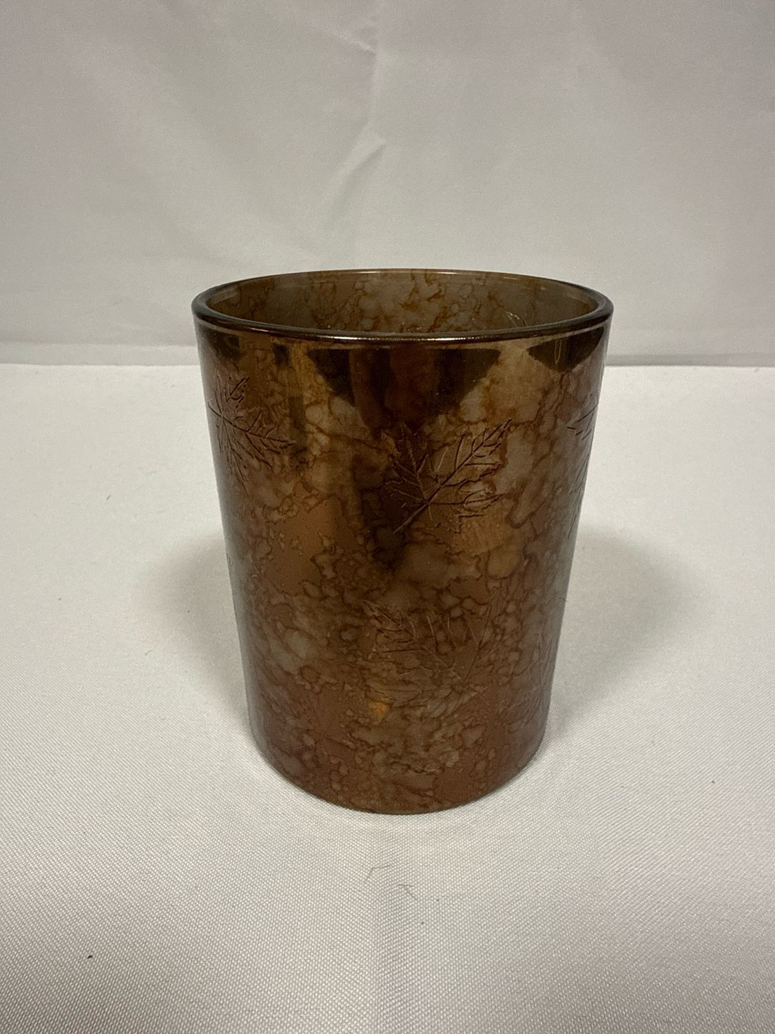 5" Glass Amber Candle Holder
