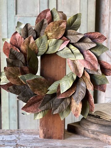 22" Painterly Magnolia Wreath