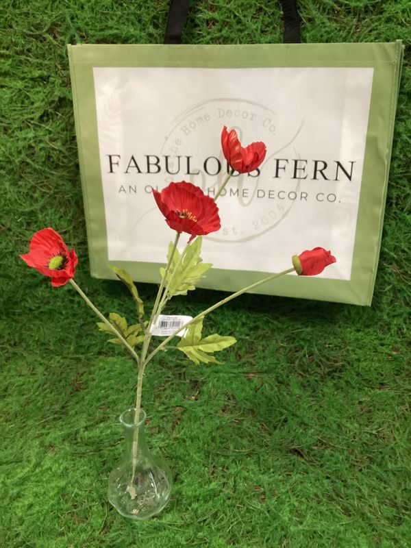 Red Poppy Spray