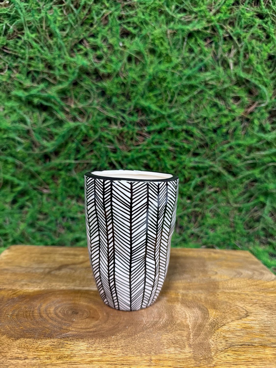 Small Black and White Planter