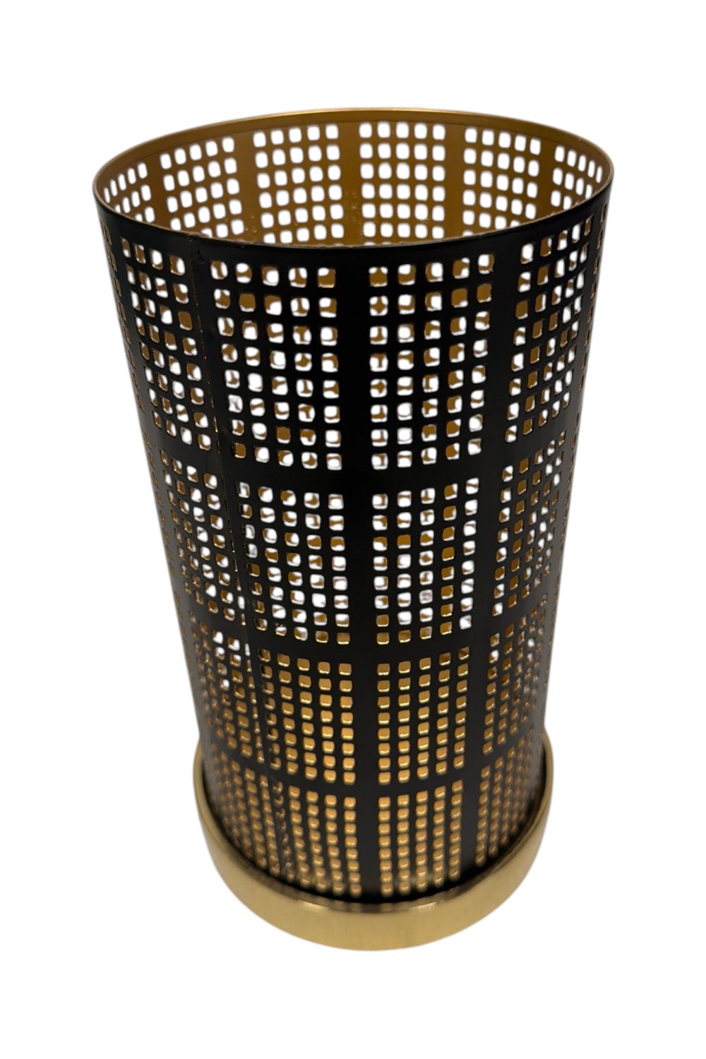 Black Candle Holder with Gold Base 5"x9.5"H