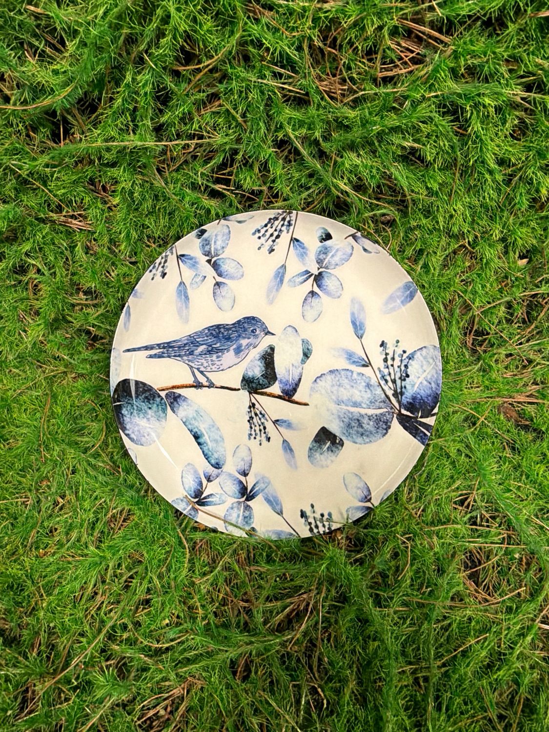 Large Bluebird Metal Plate 6.25"