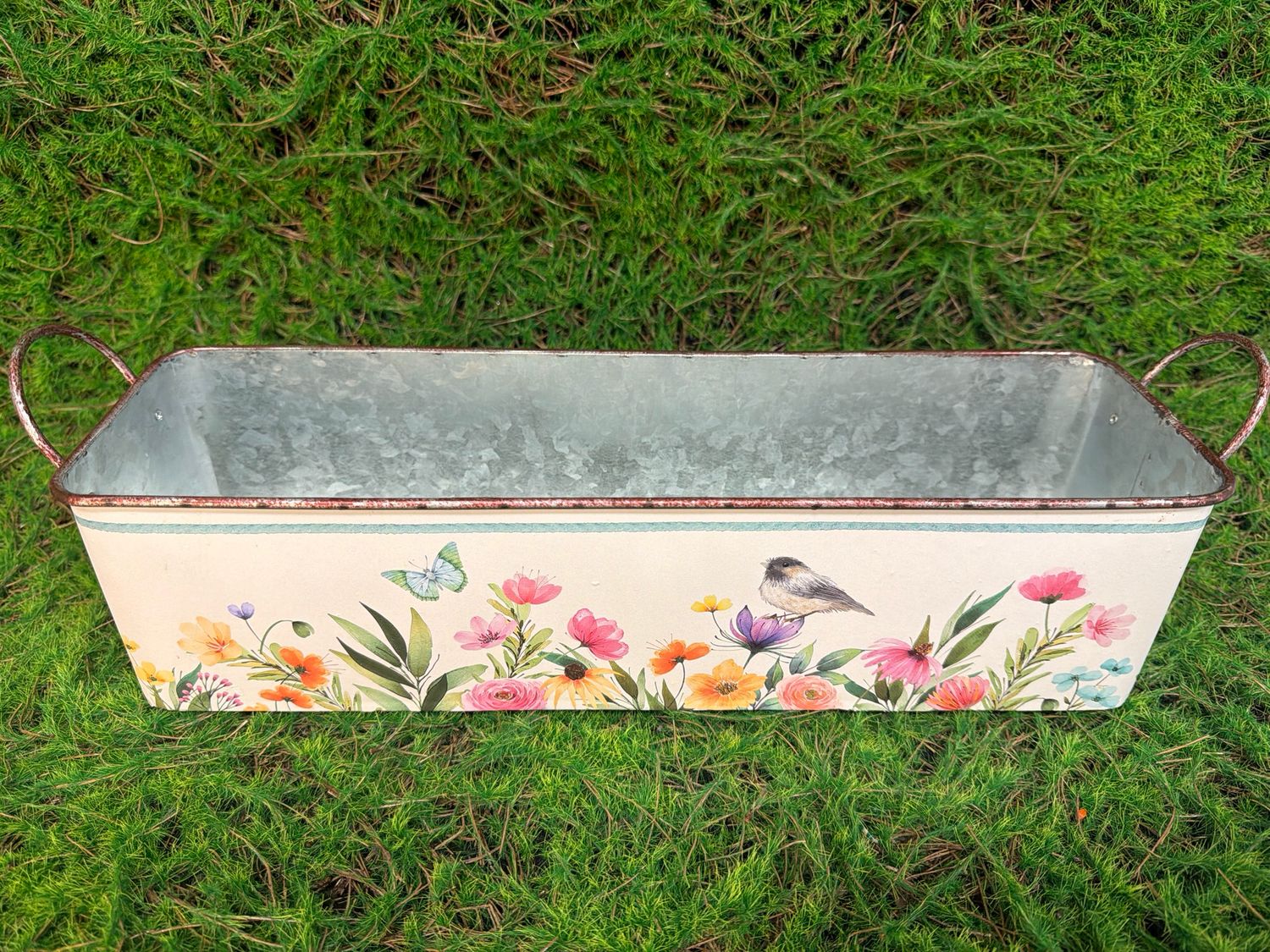 Metal Spring Design Bucket 17"x4.5"
