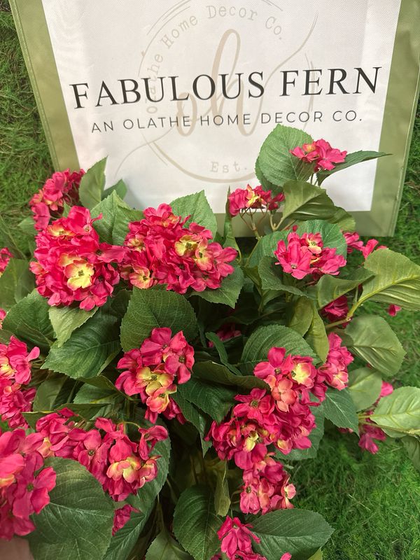 27" UV Hot Pink Hanging Hydrangea Plant