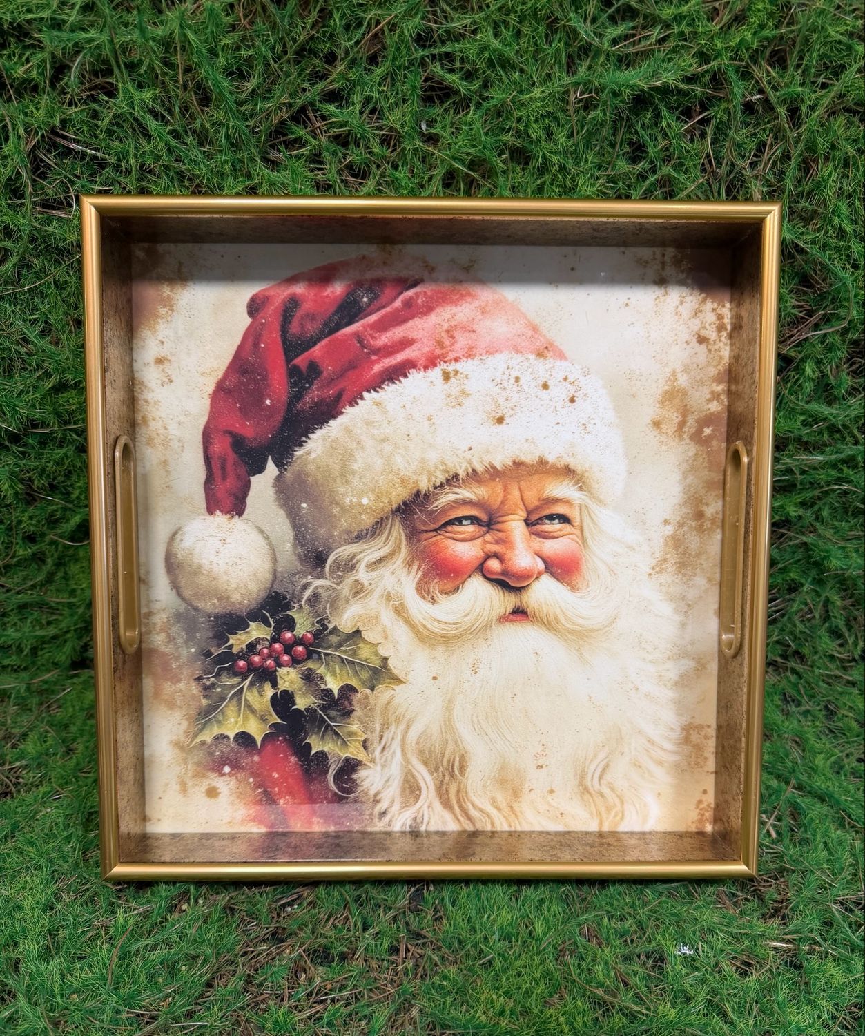 Small Square Santa Tray 11.75”