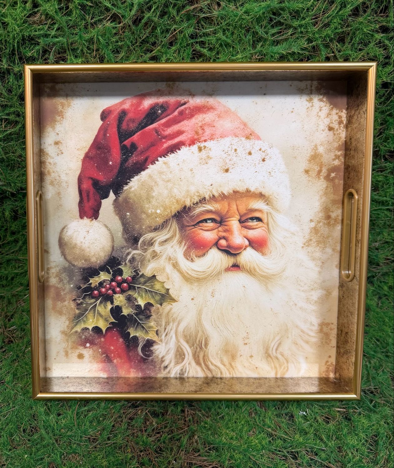 Large Square Santa Tray 13.75”