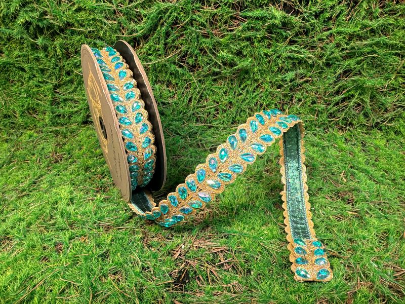 Iridescent Aqua Jewel Aurora Borealis Honey Locust 1”x5yd