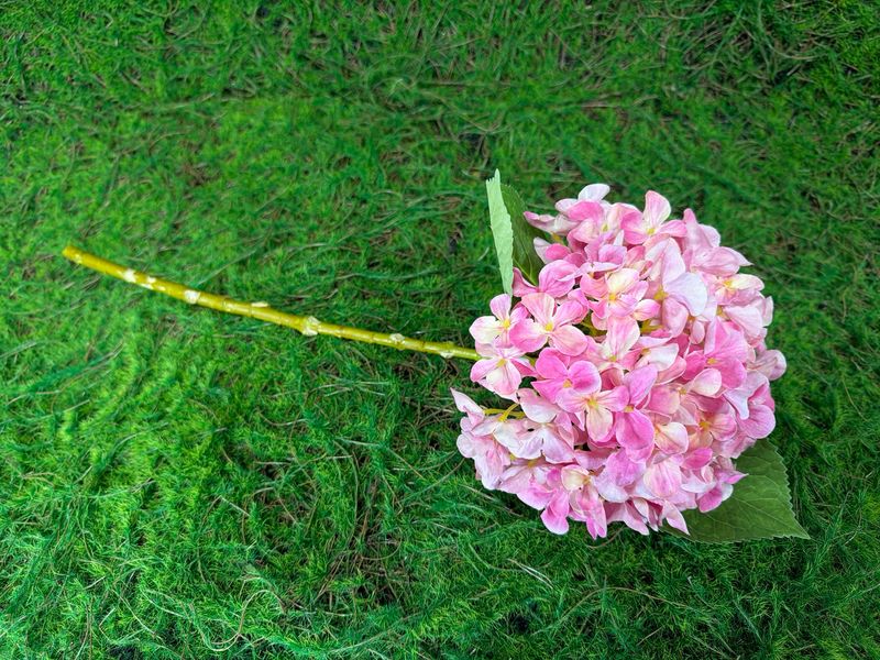18" Pink UV Protected Hydrangea Spray