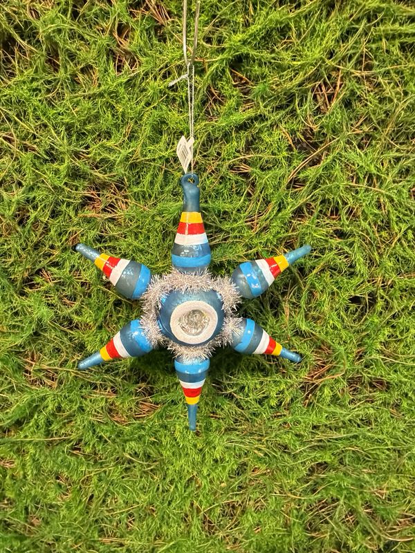 Blue Glass Starburst Ornament