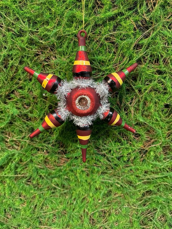 Red Glass Starburst Ornament