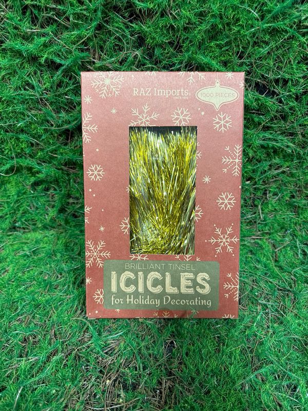 Boxed Gold Tinsel Strands 18.5"